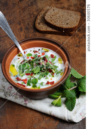 Yoghurt soup with mint Yoghurt soup with mint 30680576