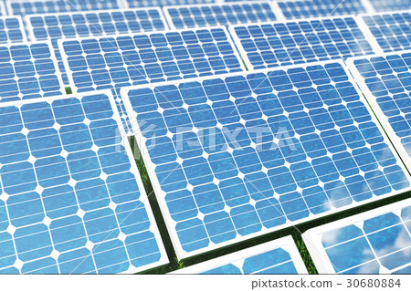3D illustration Solar energy concept. Solar panels 30680884