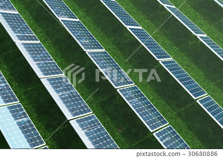 3D illustration Solar energy concept. Solar panels 30680886