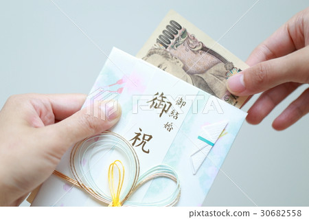 祝福禮物（婚禮婚禮新娘現金1萬日元法案禮儀常識身體部位） 30682558