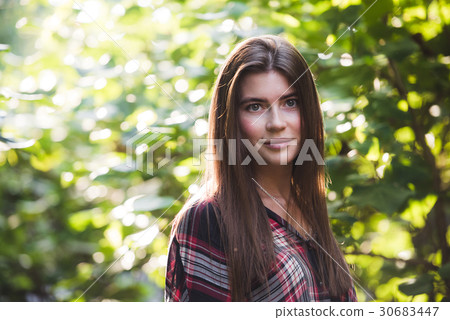 Close-up portrait of a beautiful hipster girl at 30683447