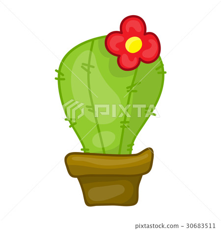 cactus isolated illustration on white background - Stock Illustration ...