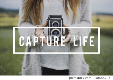 Capture life through lens photography word overlay 30686703