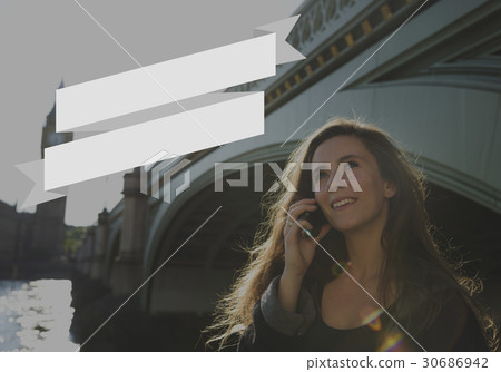 Rectangular Scroll Ribbon Logo Label Rectangular Scroll Ribbon Logo Label 30686942