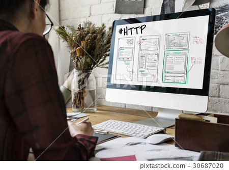 Website development layout sketch drawing 30687020