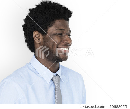 African Descent Man Smiling Side Concept African Descent Man Smiling Side Concept 30688655