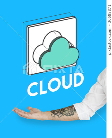 Data computing cloud icon graphic 30688871