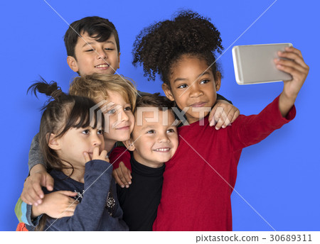 Little Children Taking Group Wefie 30689311