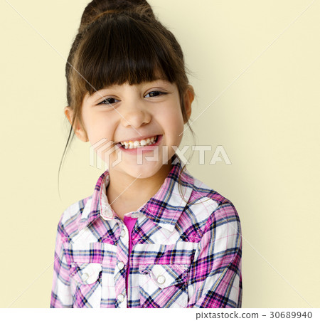 Young asian girl cheerful head and shoulder smiling portrait 30689940