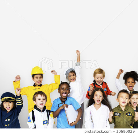 Children in group posing for photoshoot Children in group posing for photoshoot 30690029