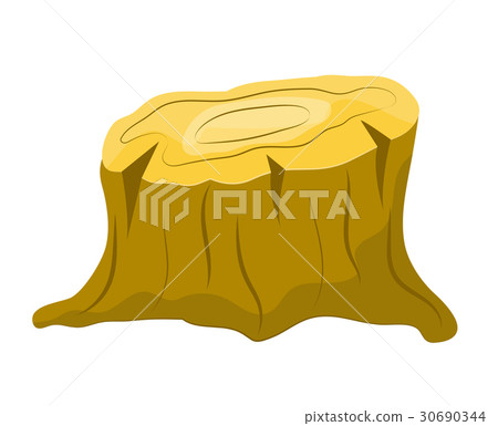 tree stump with roots isolated 30690344