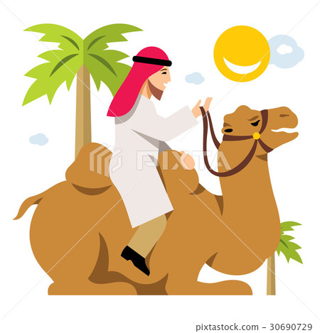 Vector Arab Cameleer. Riding a camel 30690729