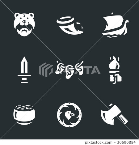 Vector Set of Viking Icons. - Stock Illustration [30690884] - PIXTA