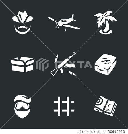 Vector Set of Drug lord Icons. Vector Set of Drug lord Icons. 30690910
