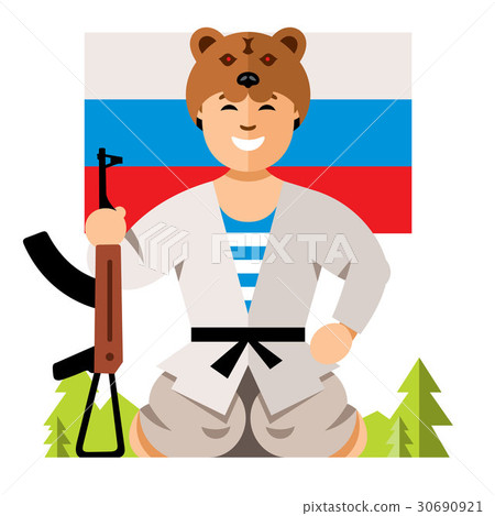 Vector Russian Soldier Humor Concept. Vector Russian Soldier Humor Concept. 30690921