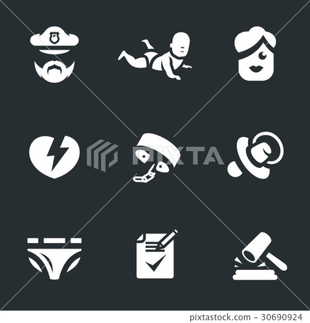Vector Set Violation of child rights Icons. Vector Set Violation of child rights Icons. 30690924