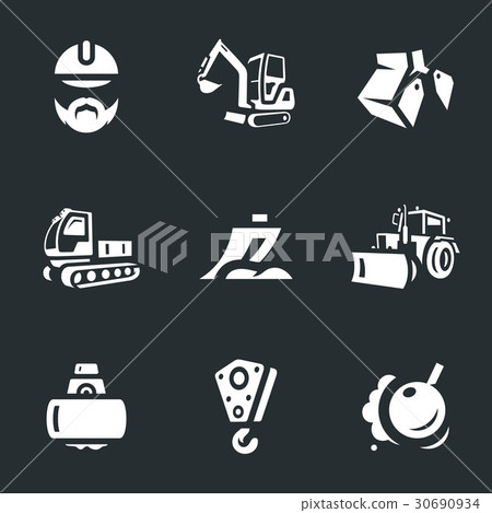 Vector Set of Construction machinery Icons. 30690934