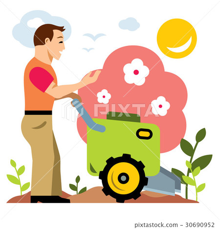 Vector Gardening. Garden Tiller.  30690952