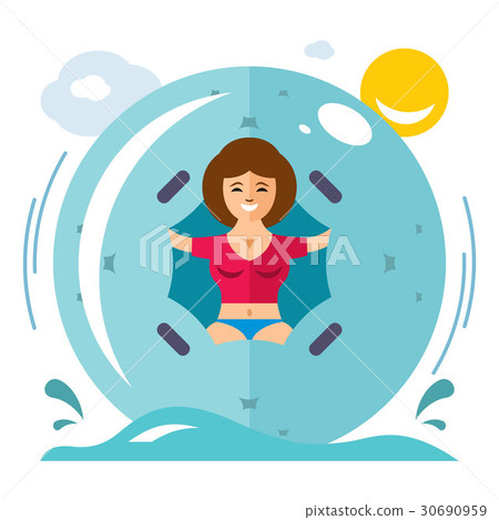 Vector Water Zorbing Concept.  30690959