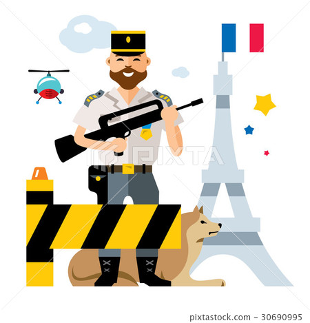 Vector France Police. Ensuring security  30690995