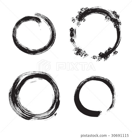 Vector grunge round frames. Hand drawn collection. 30691115