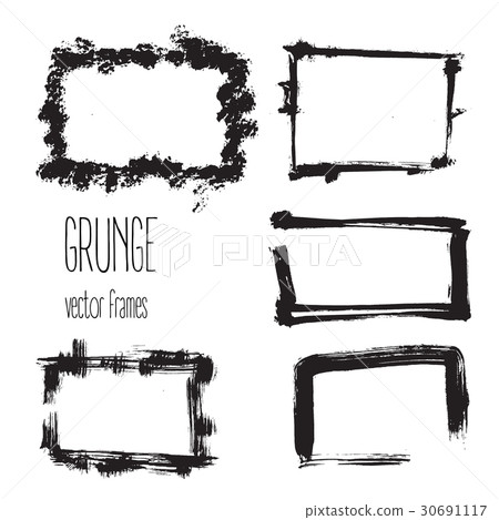 Vector grunge rectangle frames. Hand drawn art 30691117