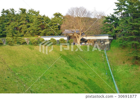 Tokyo sightseeing spot Cherry blossom spot / grass Moe's Hanzomon Bridge and Hanzomon · Horizontal position Tokyo sightseeing spot Cherry blossom spot / grass Moe's Hanzomon Bridge and Hanzomon · Horizontal position 30691877