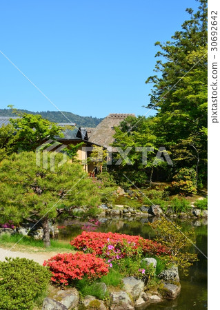 圖庫照片: 長野縣立花園日本庭園奈良