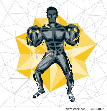 Geometric Crossfit concept Geometric Crossfit concept 30693074