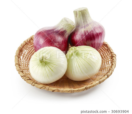 紅洋蔥和普通洋蔥（陰影墨水，背景白化） 30693904