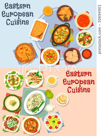 Eastern European cuisine icon set for food design Eastern European cuisine icon set for food design 30694901