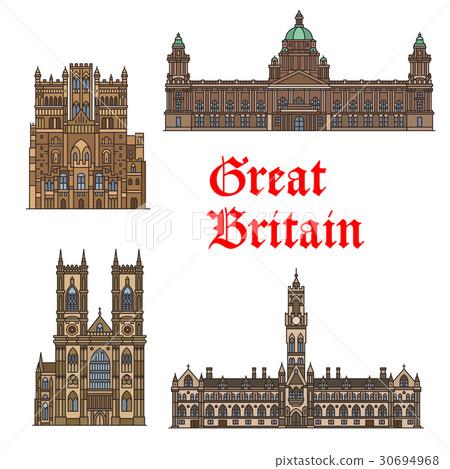 English travel landmark of Great Britain thin icon 30694968