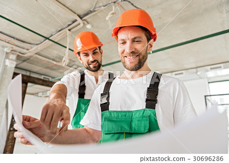 Happy smiling constructors keeping plan Happy smiling constructors keeping plan 30696286