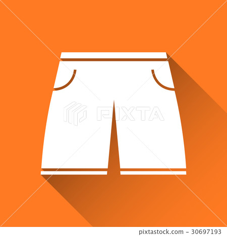 Simple mens swimsuit icon, swimming trunks symbol 30697193
