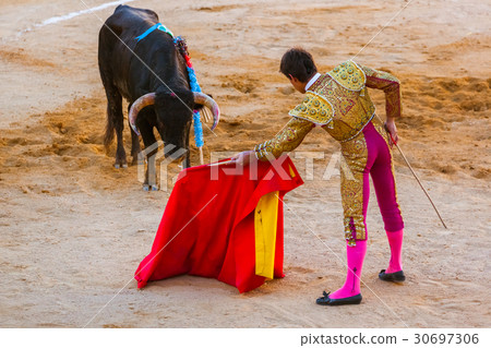 Matador and bull in bullfight - Lisbon Portugal 30697306