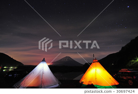 Mount Fuji and a tent Mount Fuji and a tent 30697424