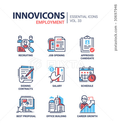 Employment- modern vector line icons set 30697946