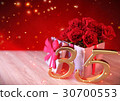 birthday concept with red roses in the gift on 30700553
