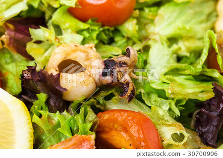 Delicious warm seafood salad. Delicious warm seafood salad. 30700906