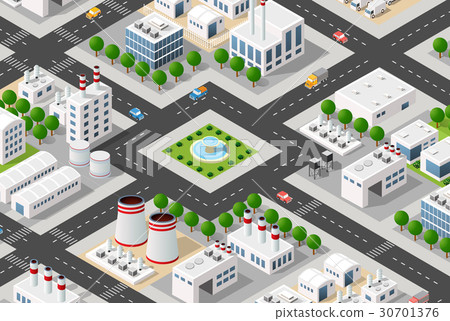 Isometric plant in 3D dimensiona 30701376