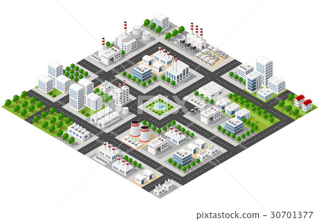 Isometric plant in 3D dimensiona Isometric plant in 3D dimensiona 30701377