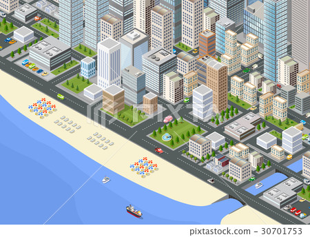 Illustration isometric large city 30701753