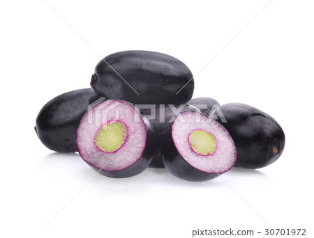 jambolan plum or Java plum isolated on white jambolan plum or Java plum isolated on white 30701972