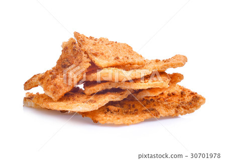 rice cracker with pork floss isolated on white  30701978