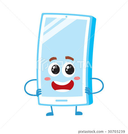 Funny cartoon mobile phone, smartphone character Funny cartoon mobile phone, smartphone character 30703239