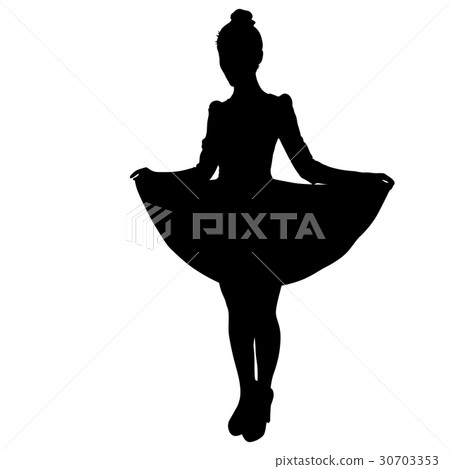 Beautiful fashion girl silhouette on a white - Stock Illustration ...