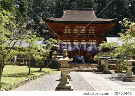 [World Heritage Sites and Pilgrimage Routes in the Kii Mountain Range] [Kii Kuni Ichinomiya] Niutsuhime Shrine Early Summer Tower Gate Katsuragi Town, Ito District, Wakayama Prefecture 30703446