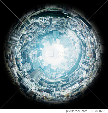 City fisheye lens panorama 30704636