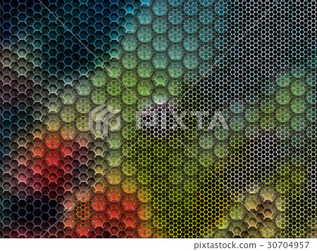 Metal background with hexagons - Stock Illustration [30704957] - PIXTA