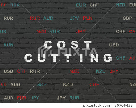 Business concept: Cost Cutting on wall background Business concept: Cost Cutting on wall background 30706432